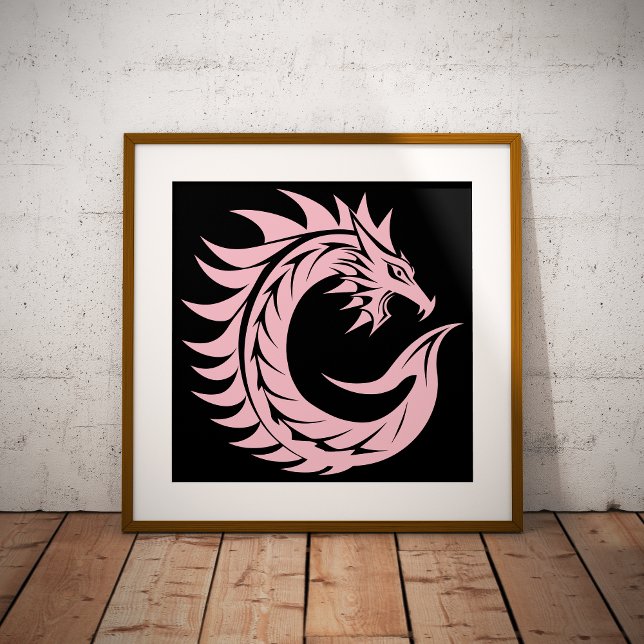 Affiche Lettre C de style dragon, alphabet du dragon, mono (Créateur téléchargé)