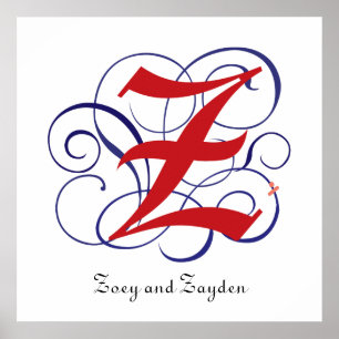 Affiche Lettre Casquette gothique Z, Personnaliser PNG 300