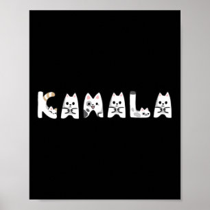 Affiche LETTRE CHAT MAIN Alphabet Chat Lady Support Harri