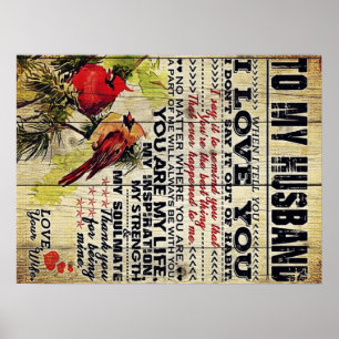 Affiche Lettre d'amour au mari Cadeau Spécial Pour Homme