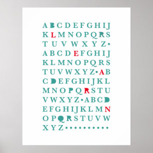 Affiche Lettre d'apprentissage Alphabet Typographie modern