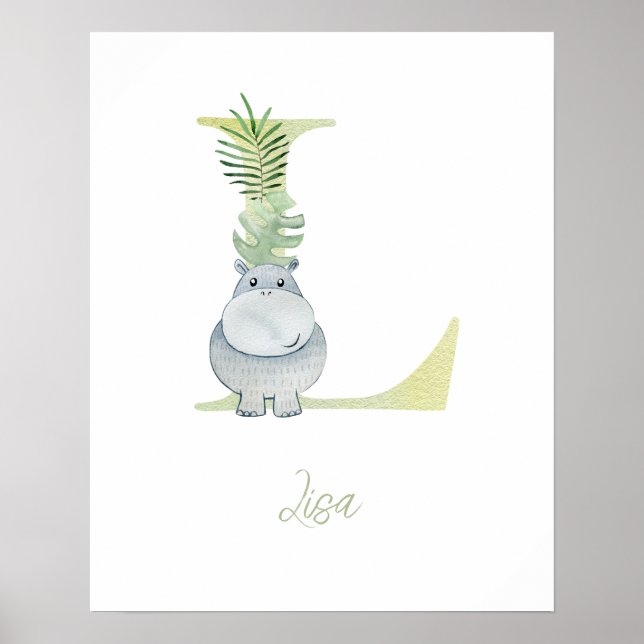 Affiche Lettre d'aquarelle L (Devant)