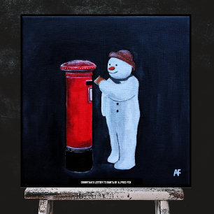 Affiche Lettre de bonhomme de neige au Père Noël Peinture