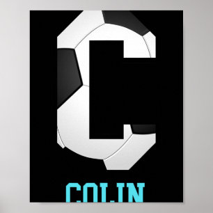 Affiche Lettre de but sur le terrain Colin Alphabet Footba