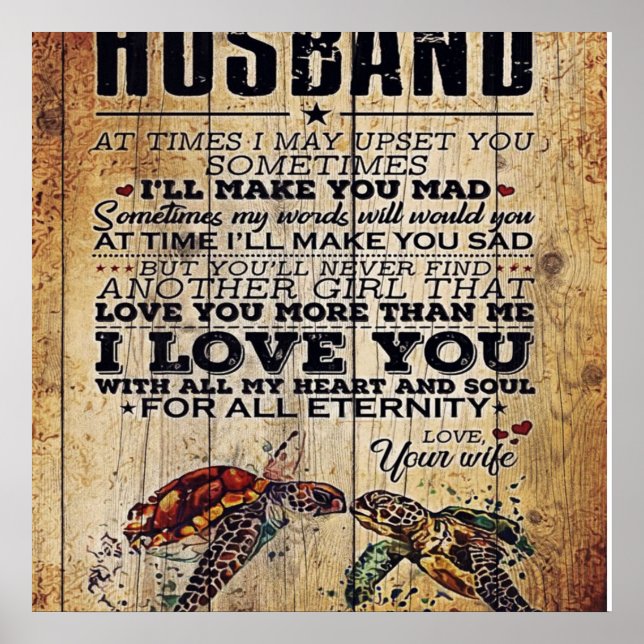 Affiche Lettre de citation d'amour à mon mari (Devant)