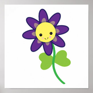 Affiche LETTRE DE FLEURS CUTE Kawaii