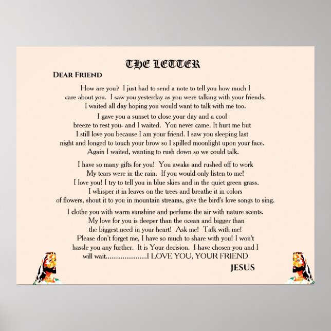 AFFICHE LETTRE DE JÉSUS (Devant)