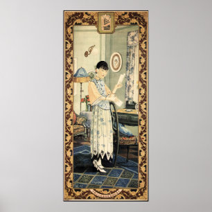 Affiche LETTRE DE MA Cigarette AMOUREUSE Publicité chinois