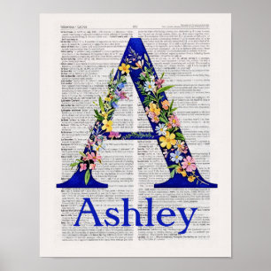 Affiche Lettre de personnalisation A noms Ashley
