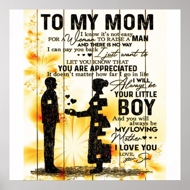 Affiche Lettre du fils à ma mère | Nouveau cadeau de décor (Devant)