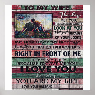 Affiche Lettre du mari à ma femme Don de devis d'amour