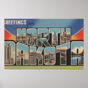 Affiche Lettre du nord ScenesNorth Dakota de DakotaLarge