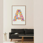 Affiche LETTRE Florale A Fleurs Monogrammes<br><div class="desc">Lettre florale Monogramme A Poster</div>