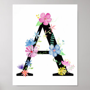 Affiche LETTRE Florale AQUACOLE A POSTE