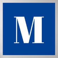 LETTRE INITIALE Bleu Profond Monogramme Moderne De