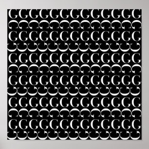 Affiche Lettre initiale G Monogramme, Choisir la couleur A