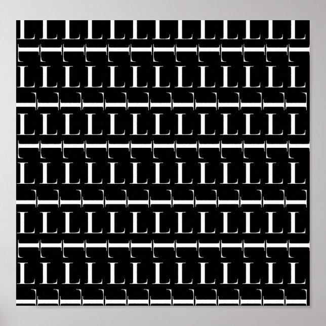 Affiche Lettre initiale L Monogramme, Choisir la couleur A (Devant)