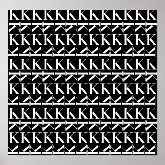 Affiche Lettre initiale monogramme K (Devant)