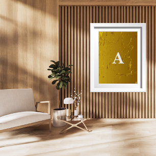 Affiche LETTRE INITIALE MONogramme Moderne Design Gold Bar