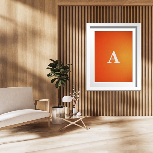 Affiche Lettre Initiale Monogramme Moderne Design Orange S (Créateur téléchargé)
