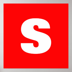 Affiche Lettre initiale Monogramme Style moderne Rouge Bla