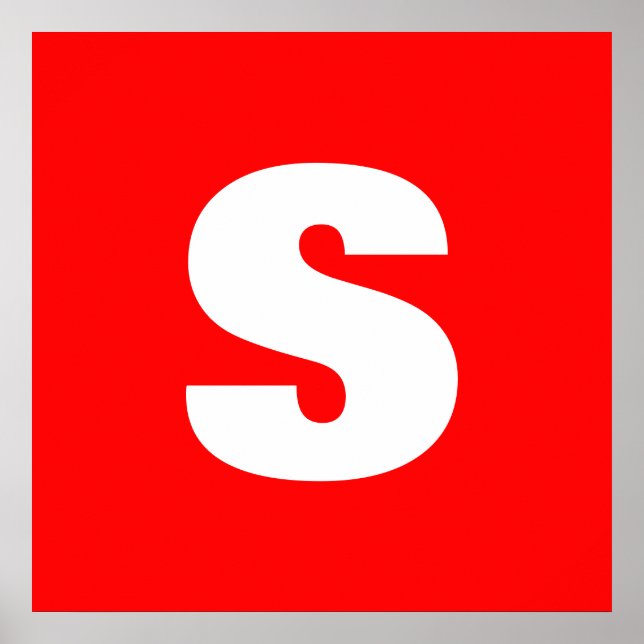 Affiche Lettre initiale Monogramme Style moderne Rouge Bla (Devant)