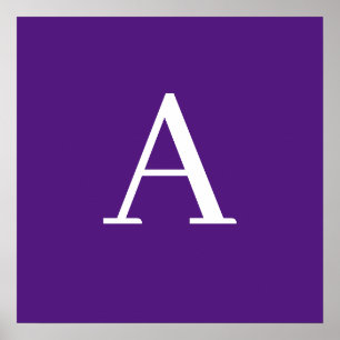 Affiche Lettre initiale Monogramme Style moderne violet