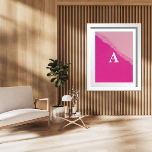 Affiche Lettre initiale Monogramme Styliste moderne rose