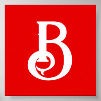 LETTRE INITIALE MONOMOBILE ROUGE BLANC Classique
