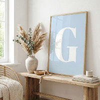 Lettre initiale rétro bleu glacé sur mesure