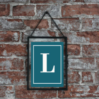 Affiche Lettre initiale |Style moderne Monogramme Turquois
