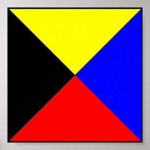 Affiche Lettre internationale du pavillon maritime nautiqu