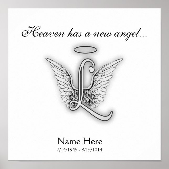 Affiche Lettre L de monogramme en hommage mémorial (Devant)