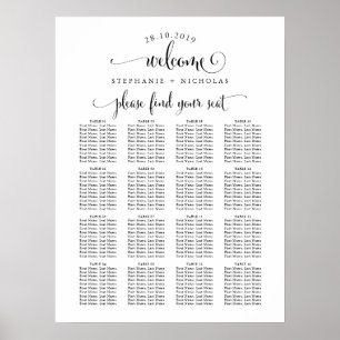 Affiche Lettre main Welcome Chic Mariage Sein Chart