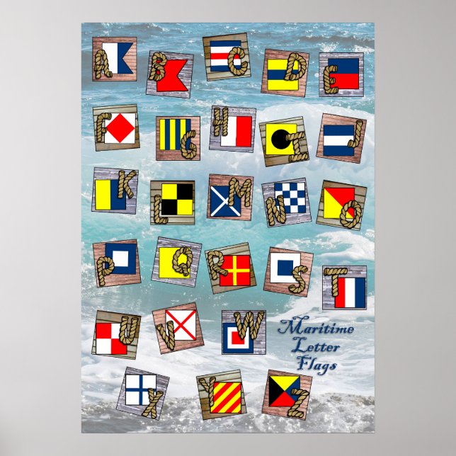 Affiche LETTRE MARITIME NAUTIQUE Drapeaux (Devant)