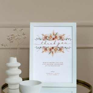 Affiche Lettre Merci en terre cuite minima mariage