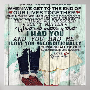 Affiche Lettre mignonne au mari   Cadeau Design Cool