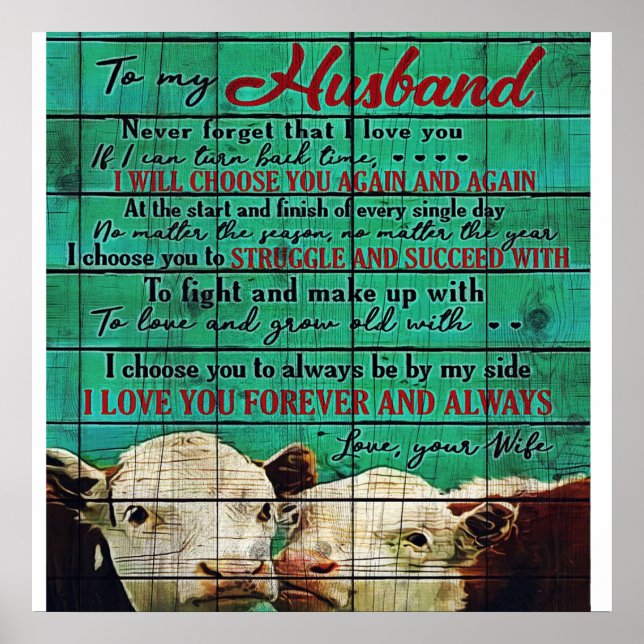 Affiche Lettre mon mari cadeau | Lettre Pour Lui | (Devant)
