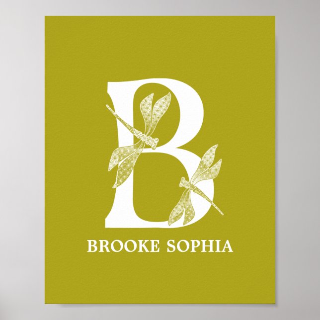 Affiche Lettre monographique B de la libellule de couleur  (Devant)