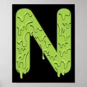 Affiche Lettre N Alphabet Initiales Costume d'Halloween En