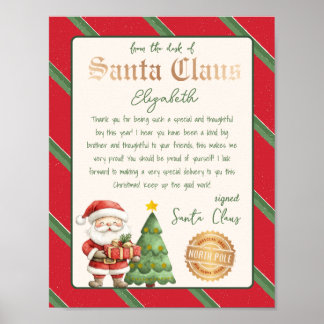 Affiche Lettre Père Noël du bureau du Père Noël