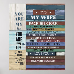 Affiche Lettre Personnalisée À Ma Femme,