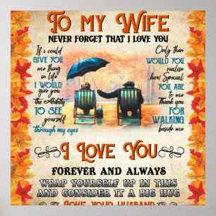 Affiche Lettre personnalisée à ma femme Amour du mari B