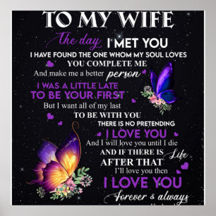 Affiche Lettre personnalisée à ma femme, Couple Valentine