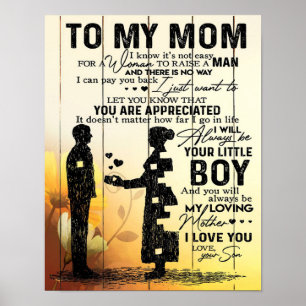 Affiche Lettre personnalisée à maman, à mon cadeau maman,