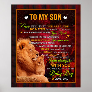 Affiche Lettre Personnalisée À Mon Fils Amour De Papa Lion