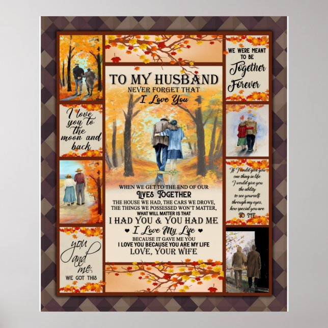 Affiche Lettre Personnalisée À Mon Mari Valentine Days (Devant)