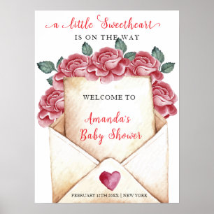 Affiche LETTRE rose SOYORE Baby shower Bienvenue