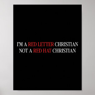 Affiche Lettre Rouge Chrétienne Pas Un Casquette Rouge Chr