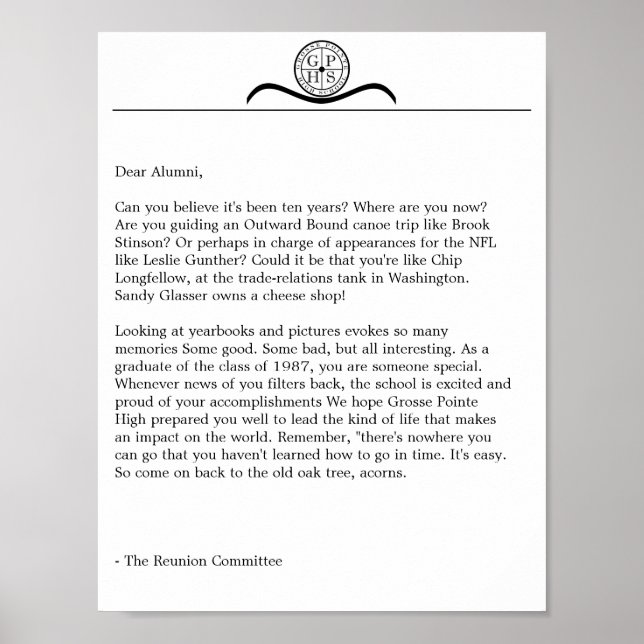 Affiche LETTRE SUPÉRIEURE DE LA GROsse POinte (Devant)